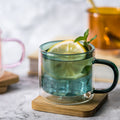Colored Double-Walled Insulated Glass Cup 250ml (Borosilicate)