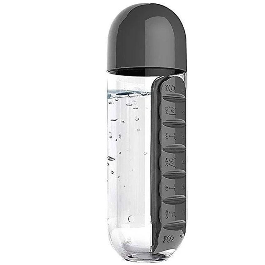2in1 Pill & Vitamin Organizer Water Bottle  830