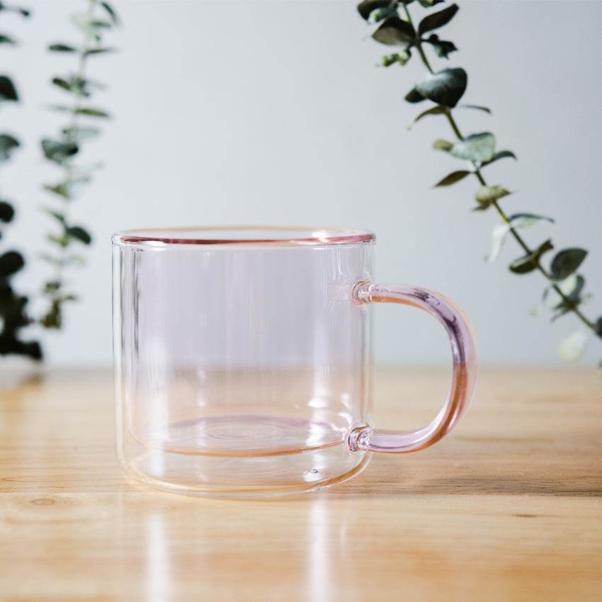 Colored Double-Walled Insulated Glass Cup 250ml (Borosilicate)