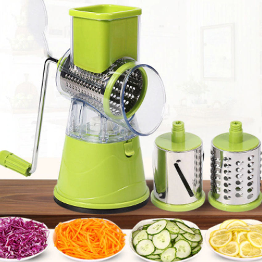 Stainless Steel Multifunctional Chopper Hand Drum Rotary Vegetable Cutter