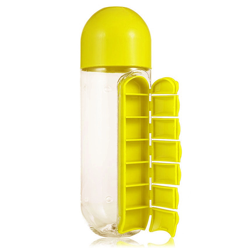 2in1 Pill & Vitamin Organizer Water Bottle  830