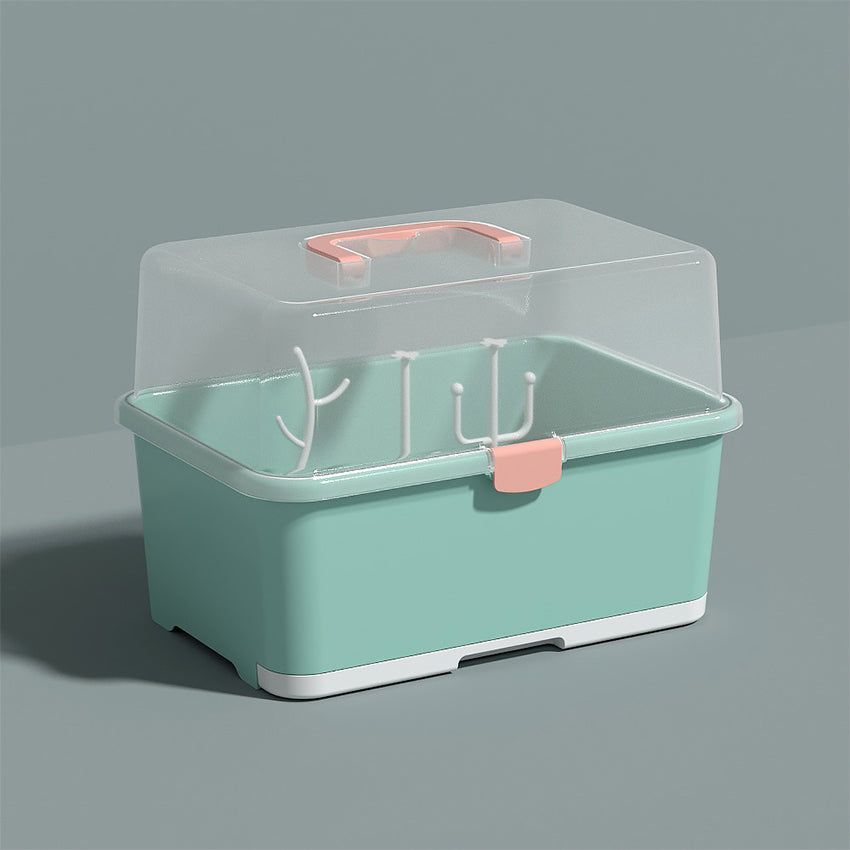 Portable Baby Bottle Drying Rack Space Saver Dust-Proof Nursing Bottle Storage Box