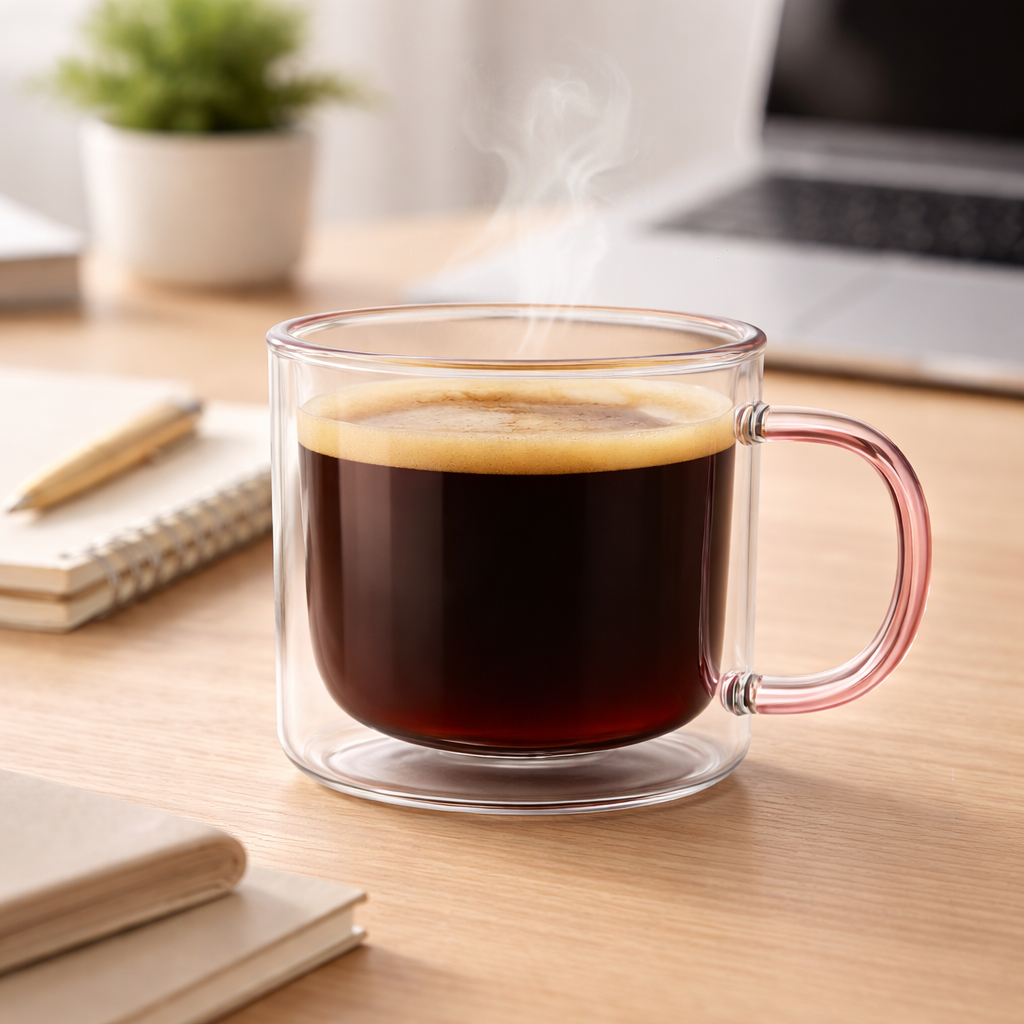 Colored Double-Walled Insulated Glass Cup 250ml (Borosilicate)