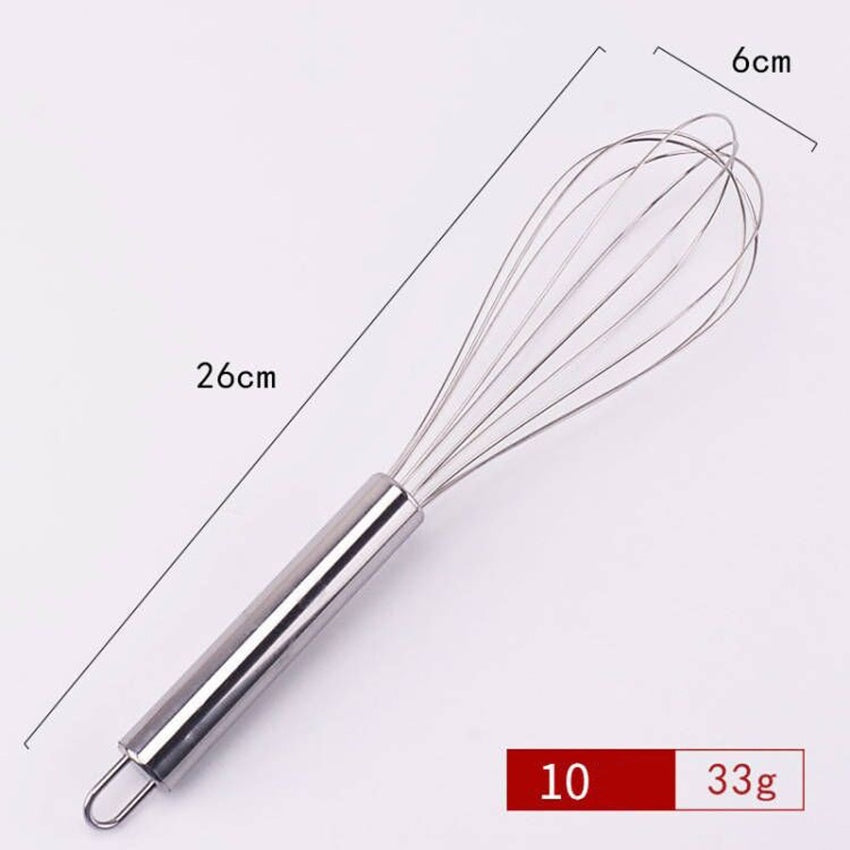 Manual stainless steel egg beater household baking mixing tools 8-10-12 inches