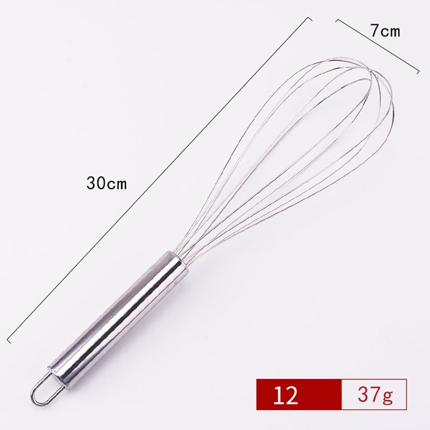 Manual stainless steel egg beater household baking mixing tools 8-10-12 inches