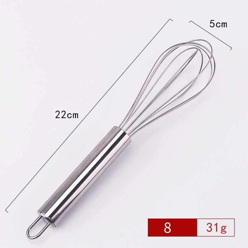 Manual stainless steel egg beater household baking mixing tools 8-10-12 inches