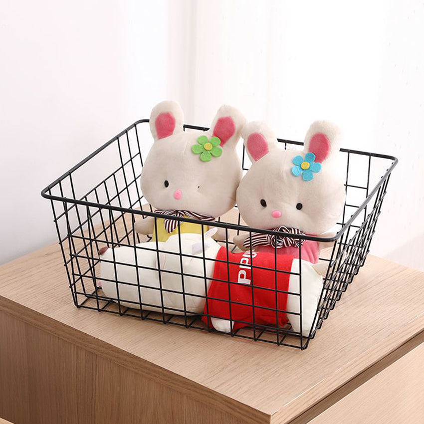 Metal Storage Basket Organizer for Kitchen Toiletries Snacks IronBasket
