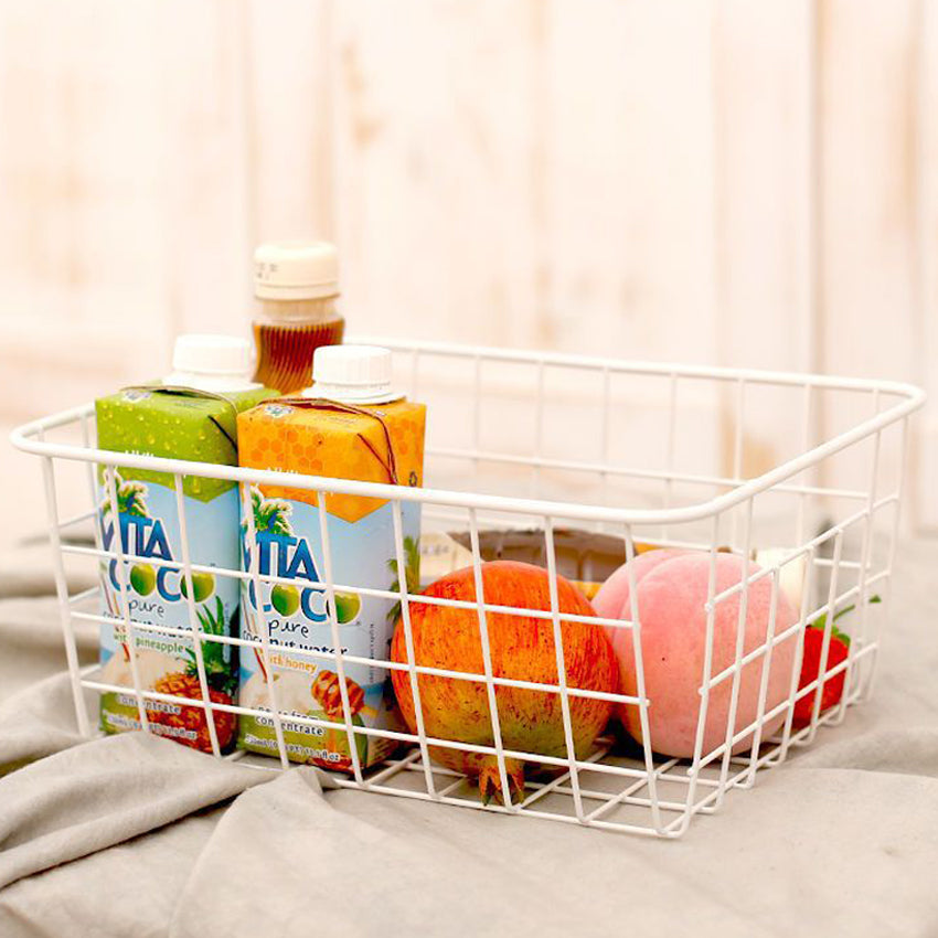 Metal Storage Basket Organizer for Kitchen Toiletries Snacks IronBasket