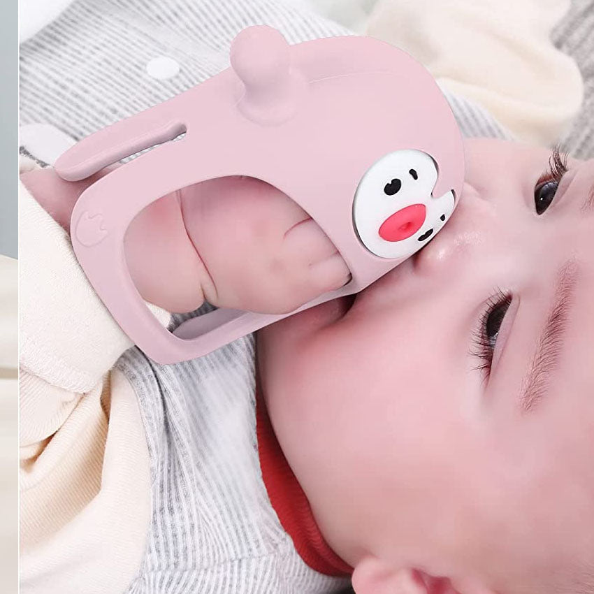 Penguin hand guard silicone teether baby anti-bite hand