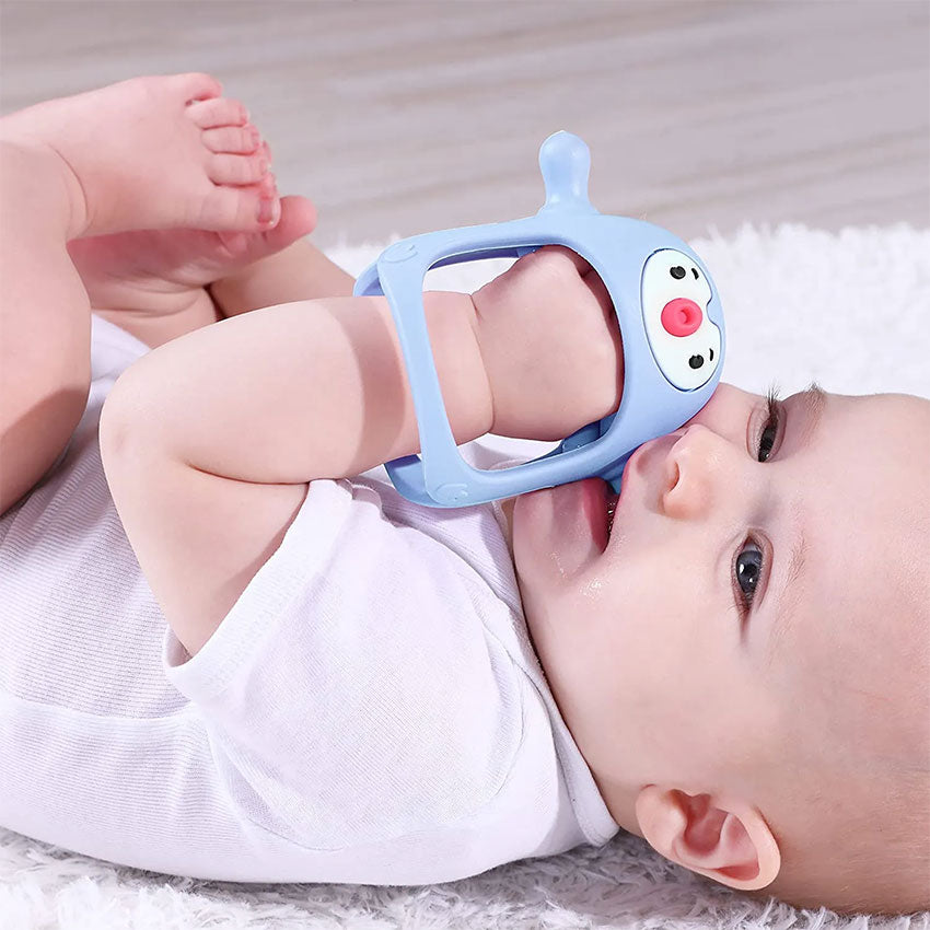 Penguin hand guard silicone teether baby anti-bite hand