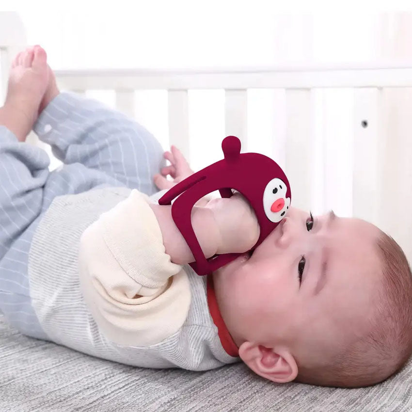 Penguin hand guard silicone teether baby anti-bite hand