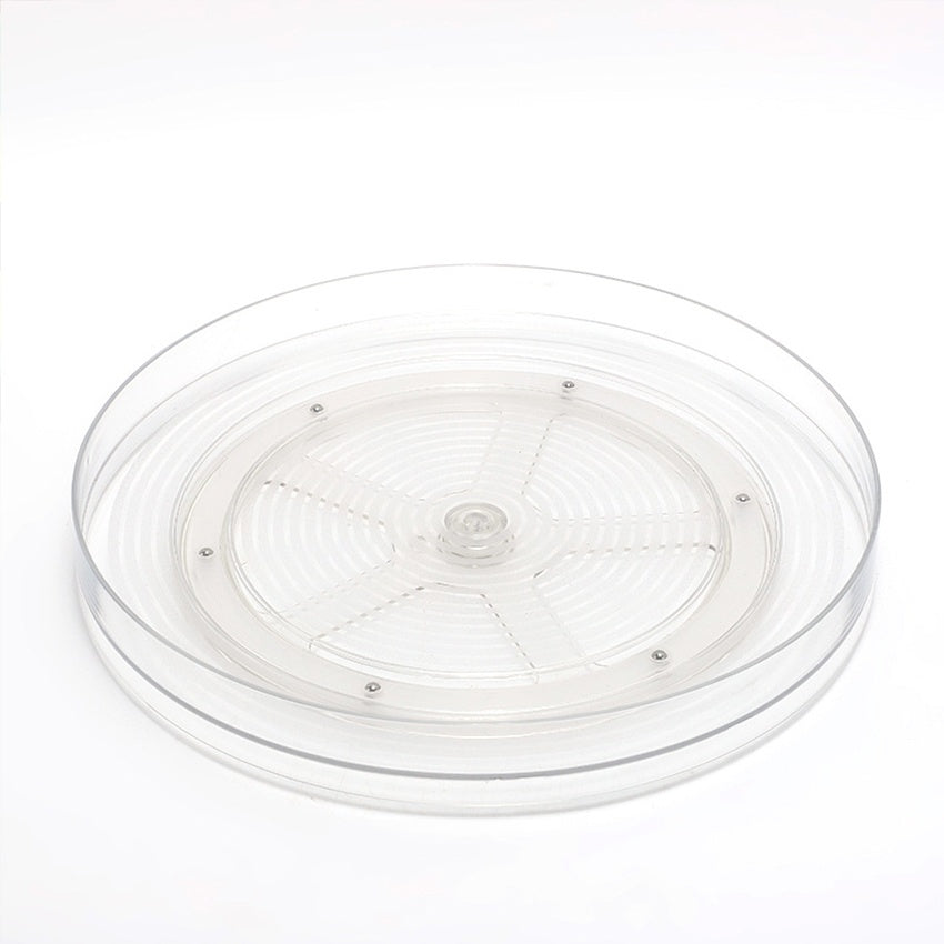 360° Rotating Kitchen Rack – Turntable Organizer with Dividers (30cm)