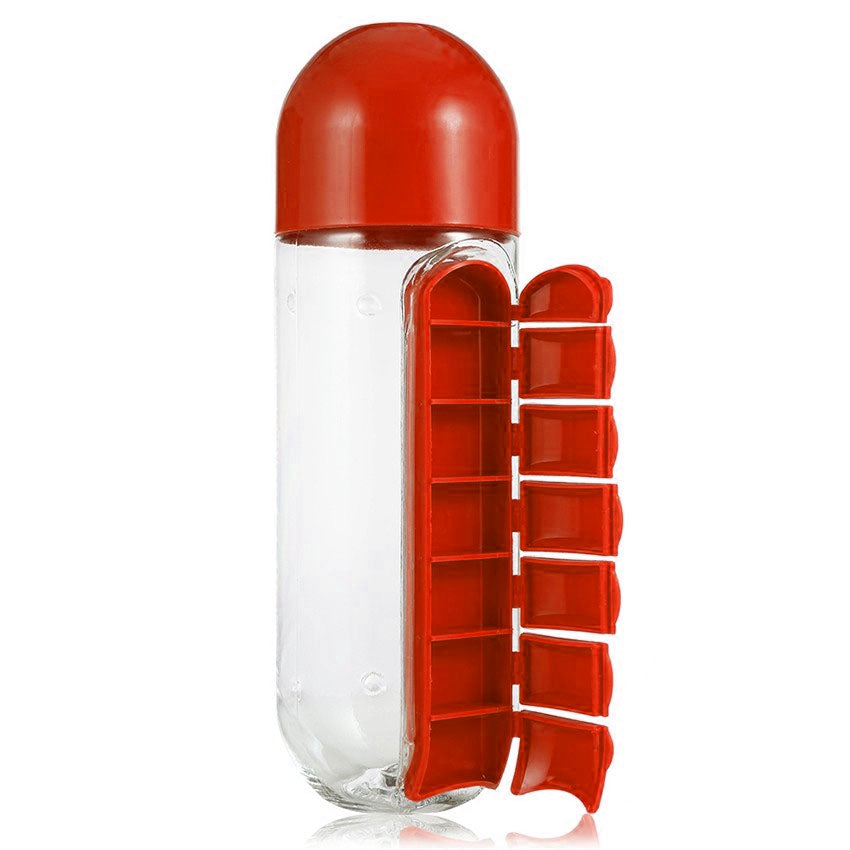 2in1 Pill & Vitamin Organizer Water Bottle  830