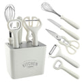 6pcs Multifunctional Kitchen Gadgets Set Knife, Peeler, Whisk, Scissors, Bottle Opener, and Storage Holder