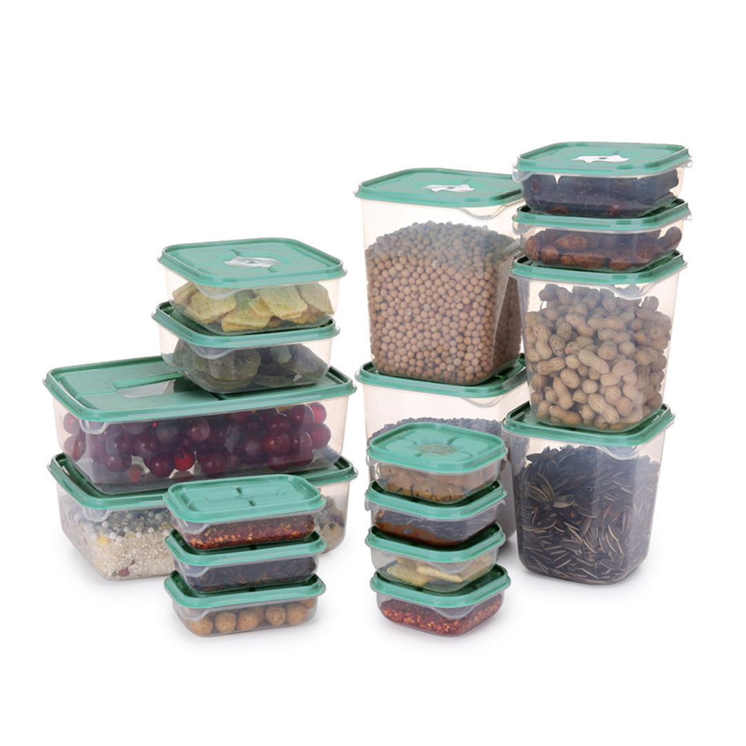 17-Piece Plastic Food Container Set – Airtight, Stackable Food Storage Boxes