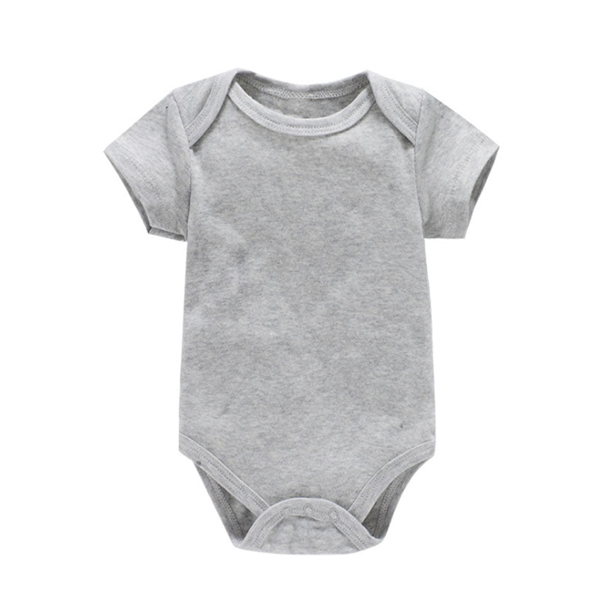 Short-sleeved Bodysuit Romper Newborn Clothes Onesies Plain Gray